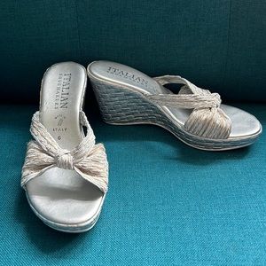 Italian Shoemakers silver platform sandal